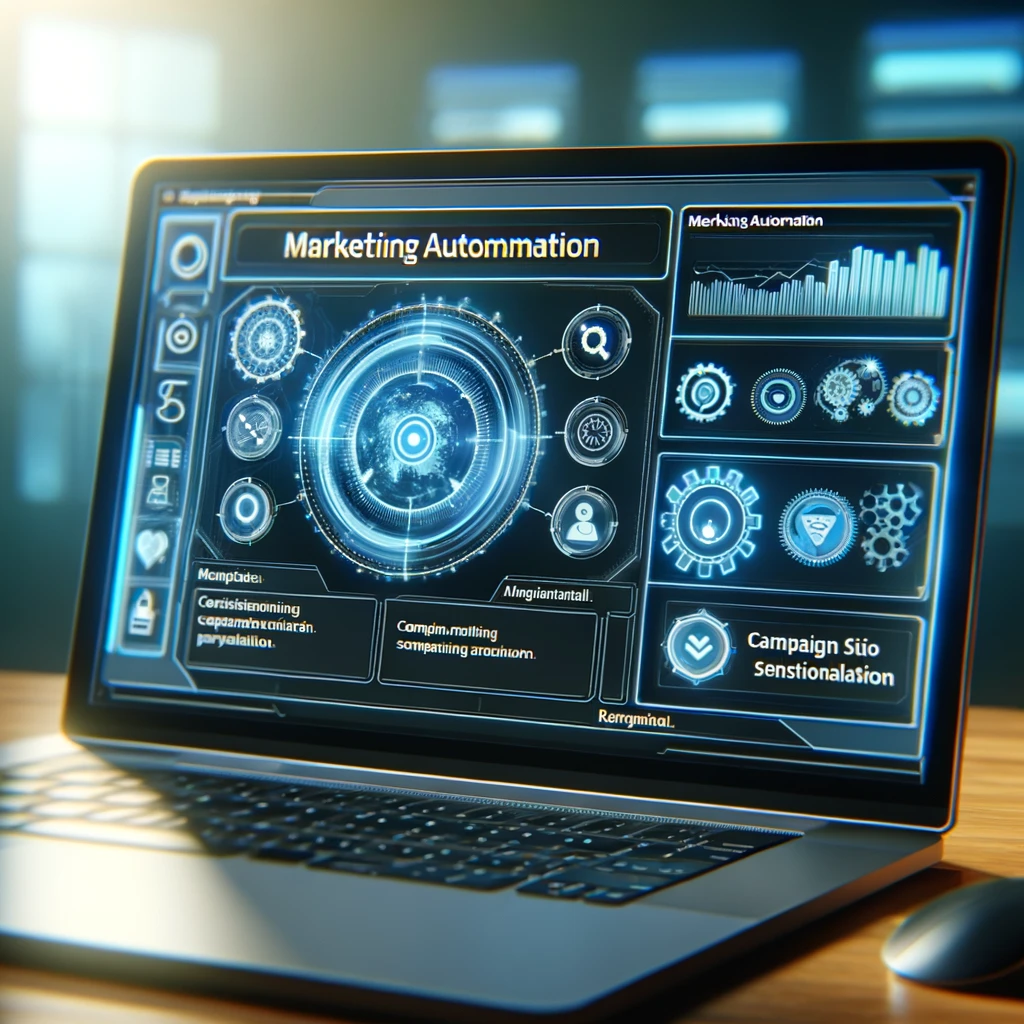 Interfaz de software de automatización de marketing mostrando herramientas de segmentación